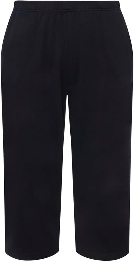 Ulla Popken - Dames - 7/8-joggingbroek rechte pijp elastische tailleband - Jeans blauw - Maat 54+