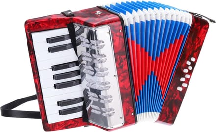 Mini Accordeon - Draagbaar Instrument - Muziek Leren - 17 Toetsen 8 Bas - Compact Formaat - Rood