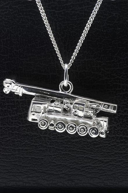 Zilveren Hijskraan zwaar ketting hanger
