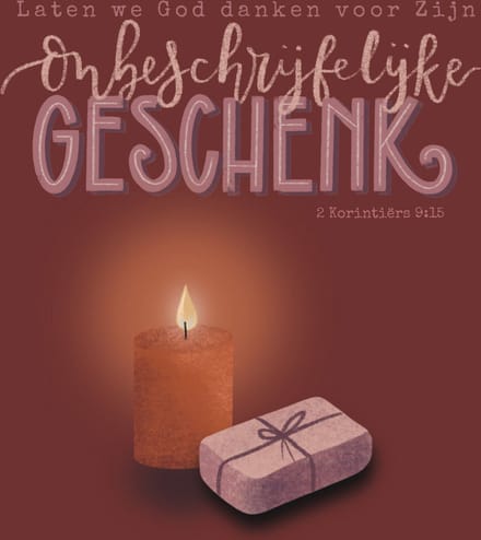 Kerstkaart Marjolein 'Onbeschrijfelijke geschenk ' 12 stuks met envelop