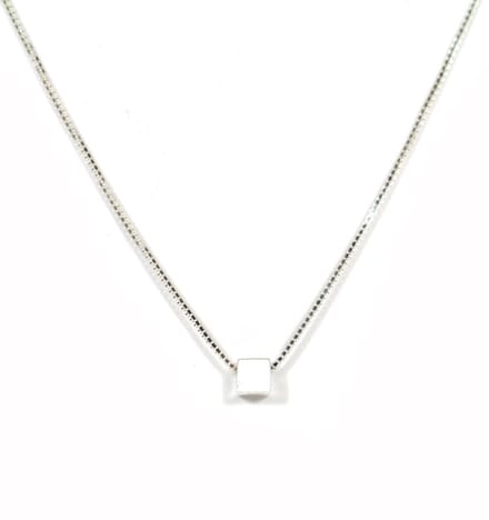 Heaven Eleven - 925 zilver blokje (donut) - 40cm (verstel-ketting 4cm)