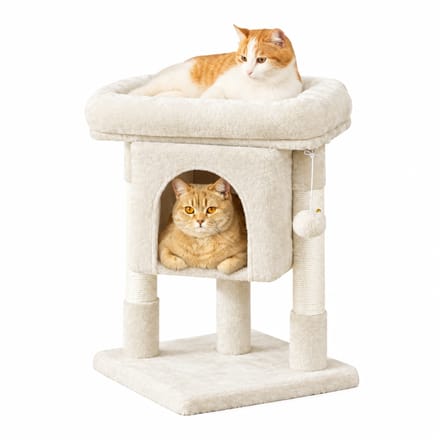 Yaheetech Krabpaal - Beige - 40,5 x 40,5 x 59 cm - Kattenhol, Sisalpalen en Speelbal