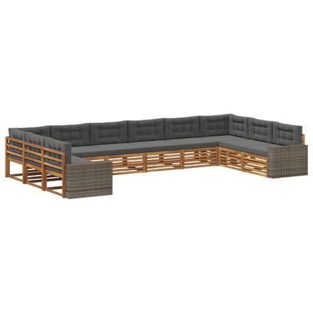 vidaXL - Sofa-Sets - 10 - st - Massief - Acacia - Hout