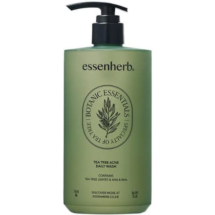 ESSENHERB Tea Tree Acne Dagelijkse Reiniger Diepe Reiniging & Talgregulatie 500ml gray