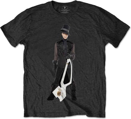 Prince - W2A White Guitar Heren T-shirt - S - Zwart