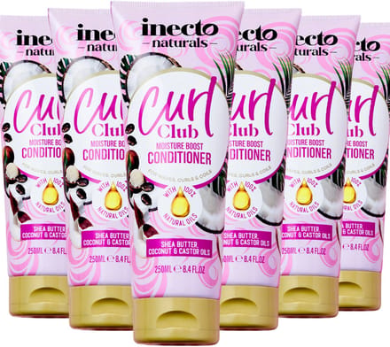 Inecto Curl Club Moisture Boost Conditioner - 6 x 250ml - Voordeelverpakking
