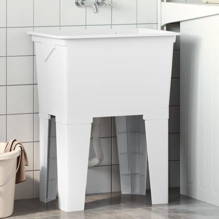 vidaXL - Waskuip - 59x41x75 - cm - hars - wit