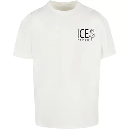 Merchcode - Ice Cream Oversized Heren Tshirt - M - Wit