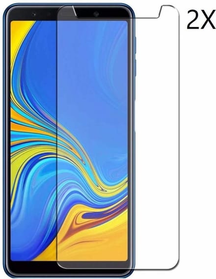 Ntech 2 Pack Screenprotector Geschikt voor Samsung Galaxy A7 (2018) Screenprotector|Tempered glass