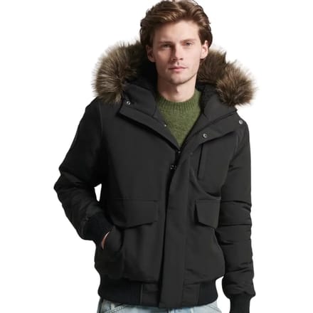 Superdry - Everest pufferbomberjack met capuchon - Heren - Gewatteerde jassen