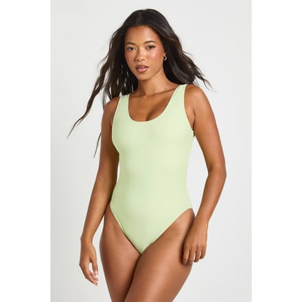 boohoo Dames Essentials Scoop Badpak | Pistache | Maat: 38
