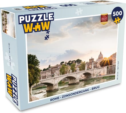 Puzzel Rome - Zonsondergang - Brug - Legpuzzel - Puzzel 500 stukjes