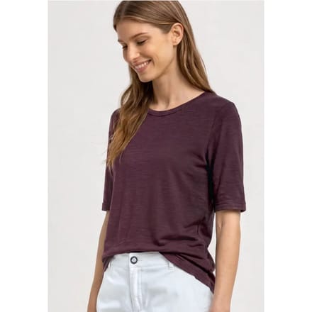 Basic Shirt met ronde hals in Unifarbe
