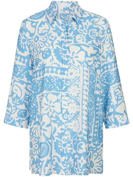 Lange blouse 3/4-mouwen Van Peter Hahn wit