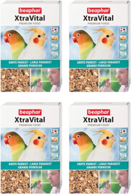 4x Beaphar XtraVital Grote Parkiet - vogelvoer - 1kg