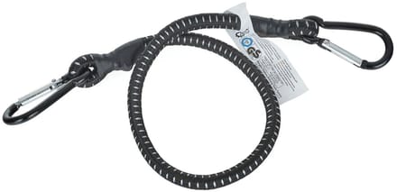 GEKO Elastisch koord met karabijnhaken - 10 mm - 60 cm - zwart - veelzijdig gebruik