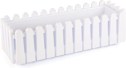 Bloembak wit Istanbul 9L voor vensterbank & balkon 55x20 met waterdrainage