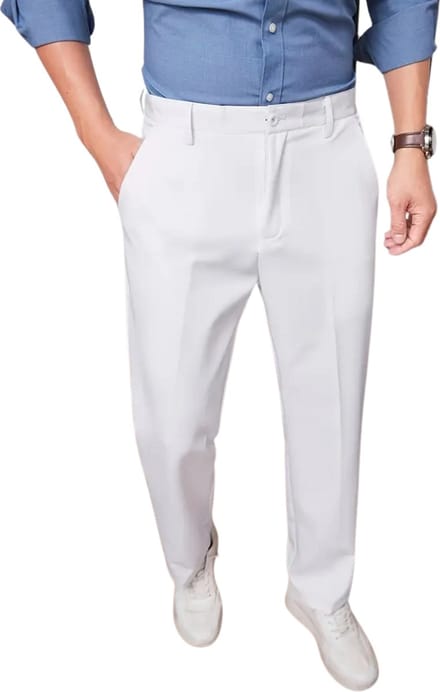 Nivard Pantalon Heren - Chino - Golfbroek - Nette Broek - Elastische Tailleband - Volwassenen - Wit - 56