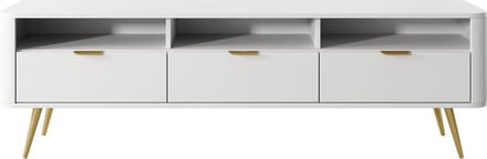 Selsey Oval - TV-meubel 160 cm met nissen - Wit