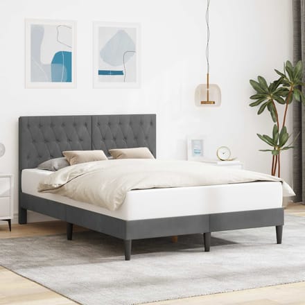 vidaXL - Bedframe - met - hoofdeinde - Donkergrijs - 120 - x - 200 - cm - Fluweel