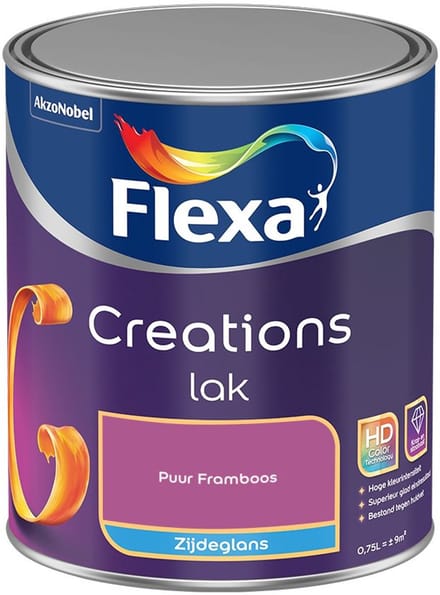 Flexa - Creations Lak Zijdeglans - Puur Framboos - Mengverf - 750 Ml
