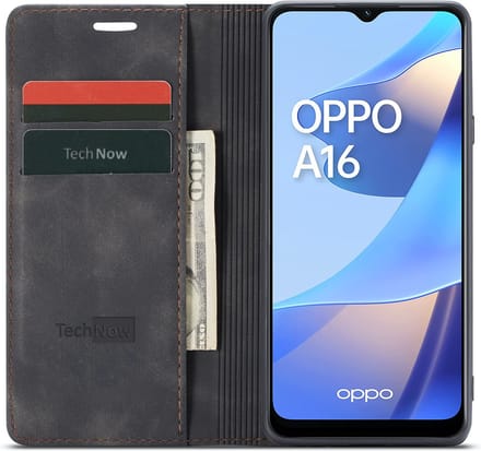 Oppo A16 / A16s / A54s Hoesje - Book Case Slimline Zwart