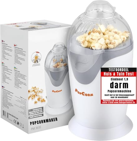 TIM® Popcornmachine - Popcornmachine - Popcornmachine Princess - Wit - 18cm x 17cm x 35cm