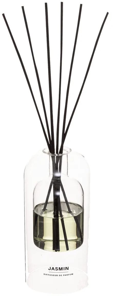 Atmosphera Geurstokjes in luxe glazen houder - Jasmijn - 150 ml - geurverspreider - interieurparfum