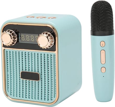 Mini Karaokemachine Kinderen - Draagbare Bluetooth Speaker - Muziek Feestjes - Met 2 Microfoons - Niet gespecificeerd - Blauw