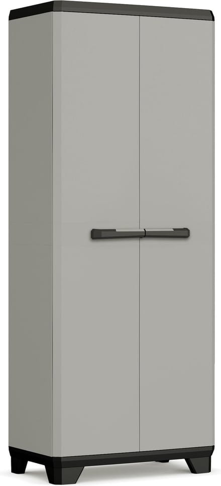 Keter Planet Hoge Kast Multipurpose - 3 planken - 68x39x173cm - Grijs/Zwart - Recycled Kunststof