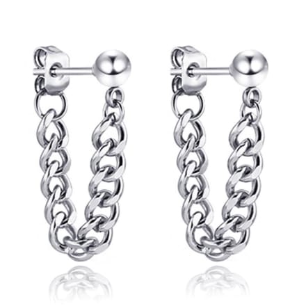 Zilverkleurige Dames Oorbellen Ketting van Edelstaal