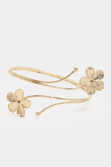 Yours Goudkleurige Bloemenarmmanchetsize One Size