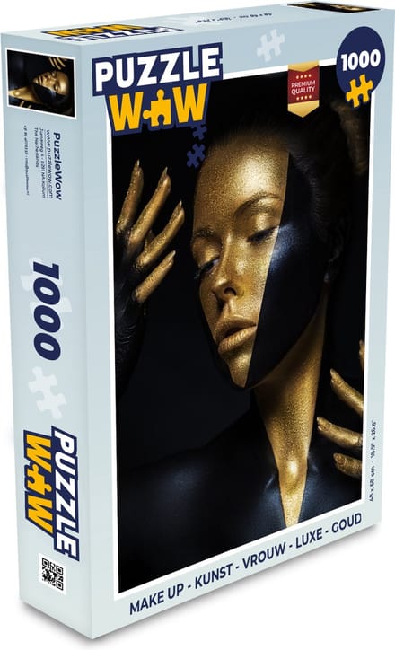 Puzzel Make up - Kunst - Vrouw - Luxe - Goud - Legpuzzel - Puzzel 1000 stukjes volwassenen