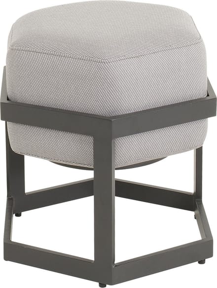 Hocker Esagono anthrazit - Moderne zeshoekige voetenbank 48x41,5x47,5cm