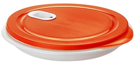 Microgolfplaat 1.2L met Deksel en Tussenschot - Kunststof (PP) BPA-vrij - Wit/Rood