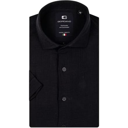 Giordano Overhemd Front Cutaway Doubleface Waffle Texture Navy / male