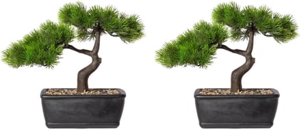 Kopu set van 2 kunstmatige bonsai lariksplanten - ca. 23 x 25 cm