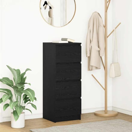 vidaXL - Dressoir - 37,5x35x99 - cm - spaanplaat - zwart - eikenkleurig