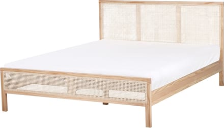 SALERNAS - Tweepersoonsbed - Lichtbruin - 160 x 200 cm - Dennenhout
