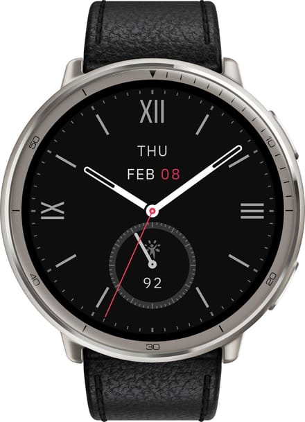 Amazfit Active 2 Round - Smartwatch - 44 mm - Black leather