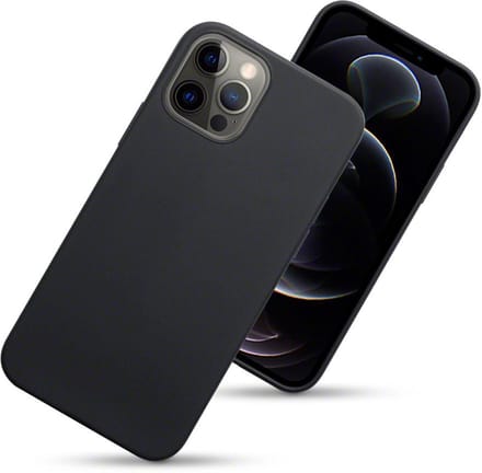 MobyDefend Hoesje - Geschikt voor Apple iPhone 12 / iPhone 12 Pro - TPU Backcover - Mat Zwart
