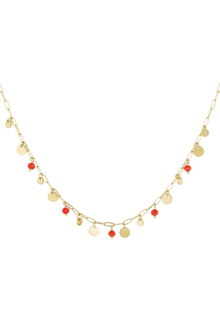 ketting mix van Goud kleur en rood