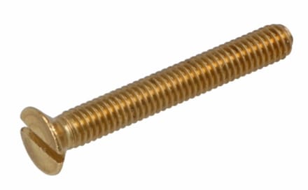 Metaalschroef messing blank – M4 x 30 – platkop – DIN 963 – 4 stuks