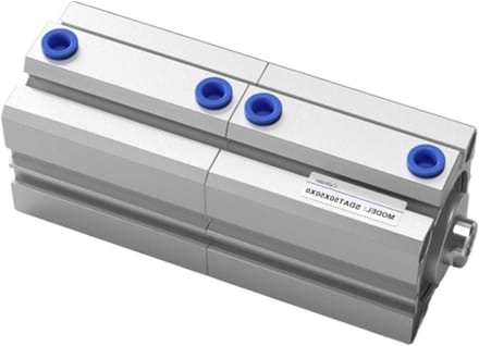 Dubbele Cilinder - Luchtcilinder Pneumatisch - Industriële Automatisering - Verstelbare Slaglengte - 80mm Boring - Metaal