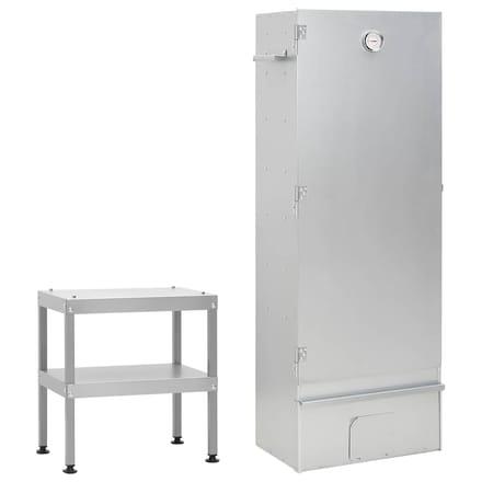 vidaXL - BBQ-rookoven - met - tafel - gegalvaniseerd - staal