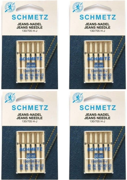 Schmetz machinenaalden jeans assorti (5 naalden) universeel, 4 kaarten