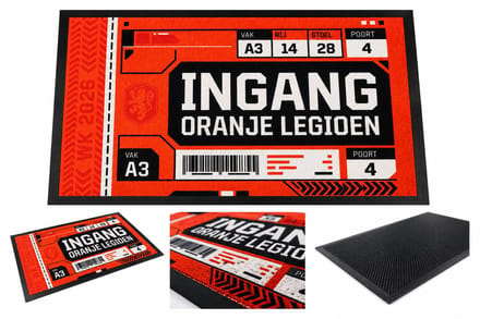 WK 2026 deurmat - deurmat - droogloopmat - schoonloopmat - wk 2026 mat - Ingang Oranje Legioen 45 x 75 cm
