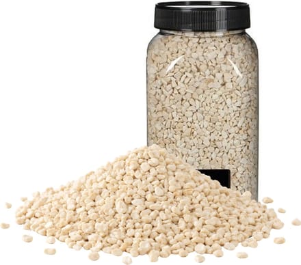 Home & Styling decoratie stenen/granulaat - 3x - 650ml - creme - hobby steentjes