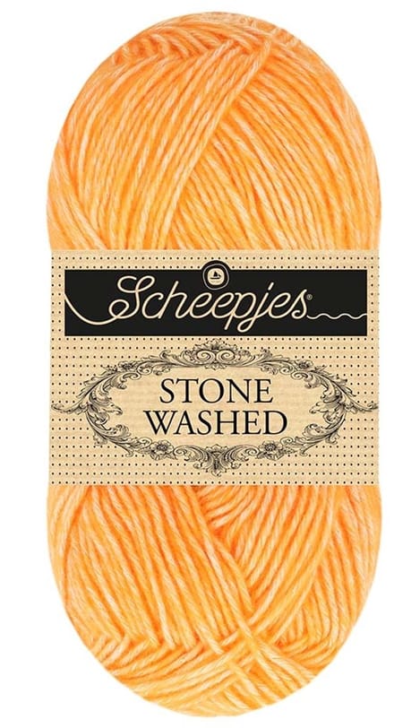 Scheepjes Stone Washed - 842 Orange Calcite - Haakgaren / Breigaren