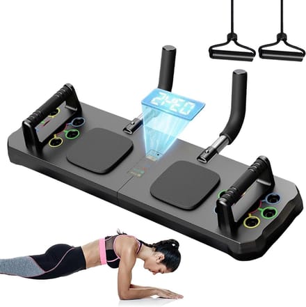 Trainingsbord - Push-up plank - Kracht training - Verstelbare breedte - 59 cm lengte - Zwart